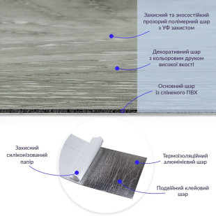 Самоклеюча вінілова плитка сіре дерево, ціна за 1 шт. (СВП-001) Матова SW-00000283 фото